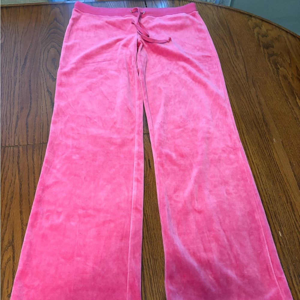 Vtg ambiance low rise Y2K womens L pink velour flare pants